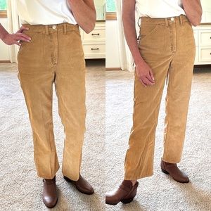 RE/DONE Khaki Corduroy Pocket Loose Fit Flare Pants Women's Sz 26 High Rise NWOT